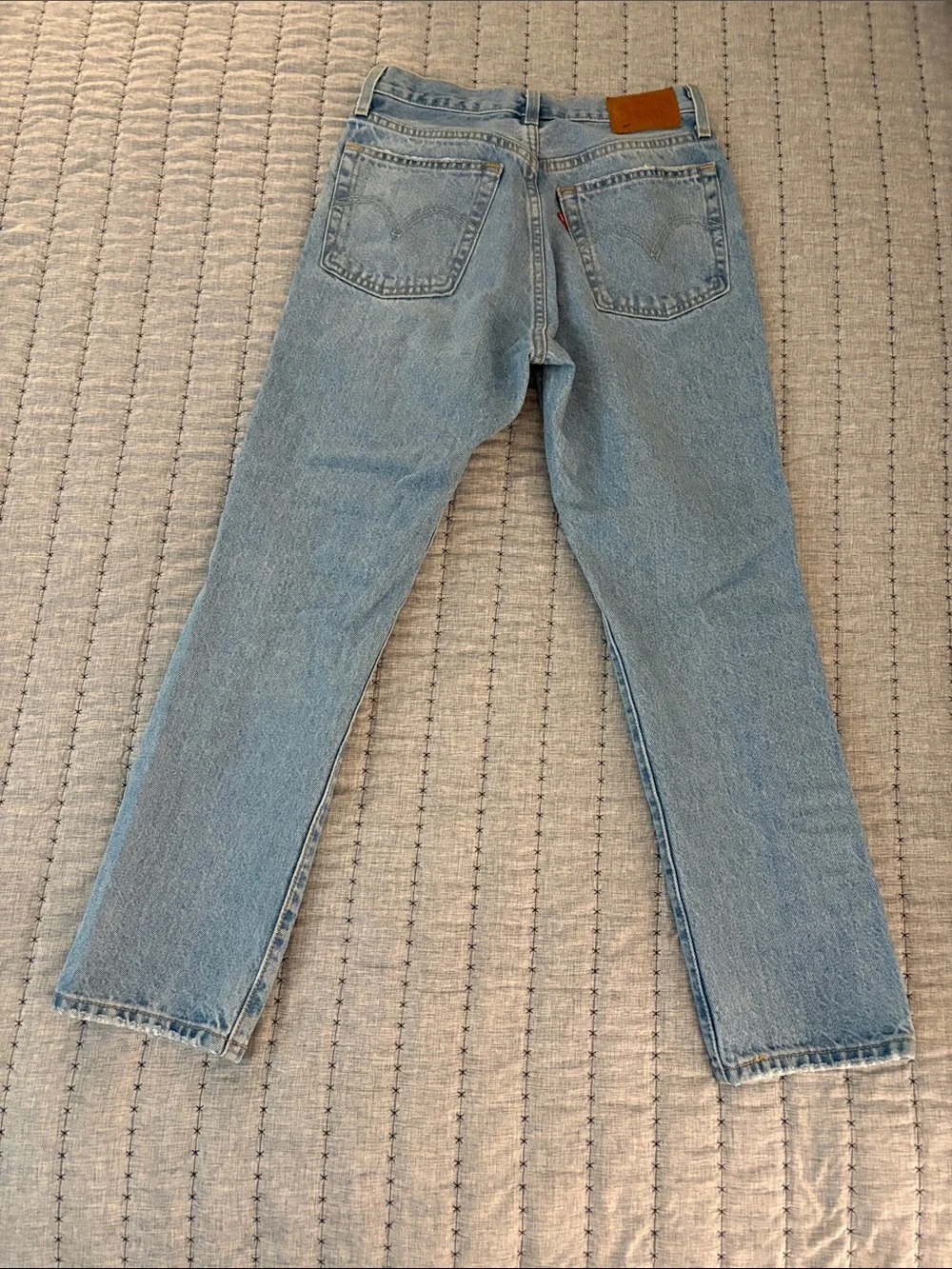 Levi's Light Blue Distressed Straight Leg Jeans